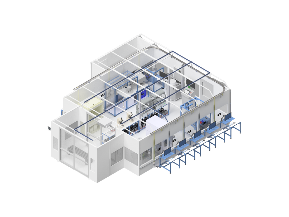 ROOTS SEMI Series training environment with room systems and learning stations — representative rendering